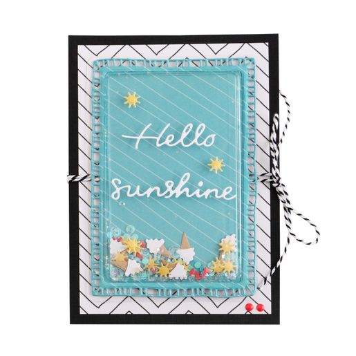 Vyřezávací šablony na chrastidlo Studio Light, 9 ks - Obdélník s texty