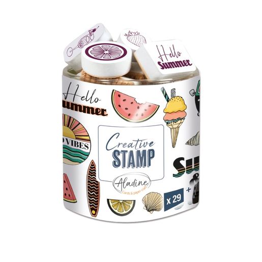 Razítka Aladine Creative Stamp, 29 ks - Prázdiny