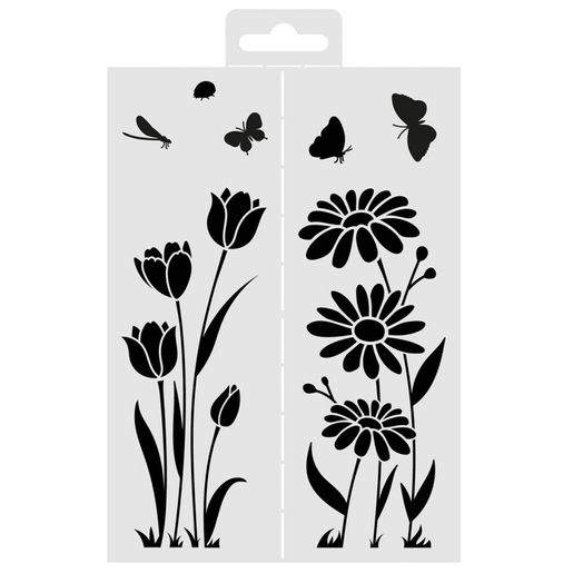 Šablony Aladine, 2 ks - Tulipán a kopretina