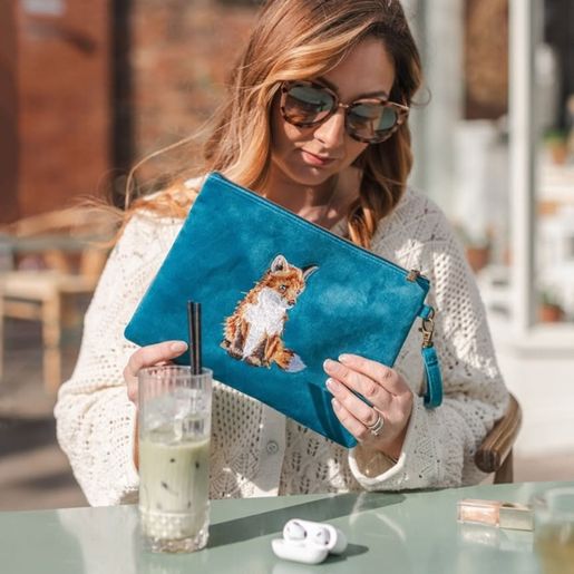 Vyšívaná kosmetická taška Wrendale Designs "Daydreamer" - Liška