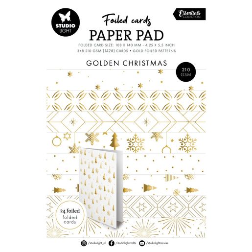 Základy na vánoční přání Studio Light, A6, 24 l. - Zlaté vzory