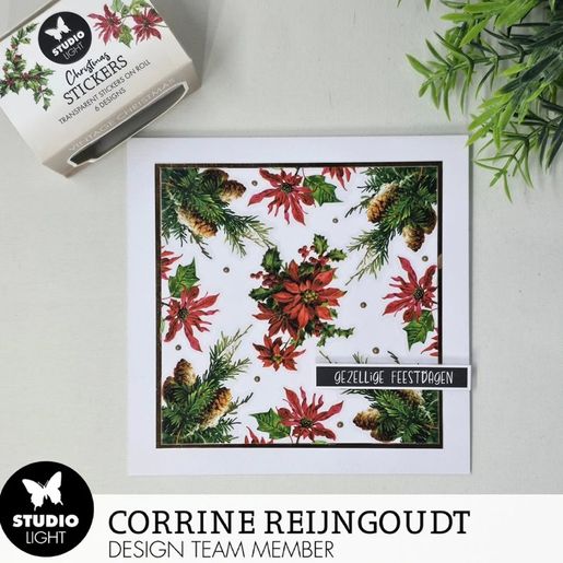 Průhledné samolepky Studio Light "Vintage Christmas" - Květy Vánoc