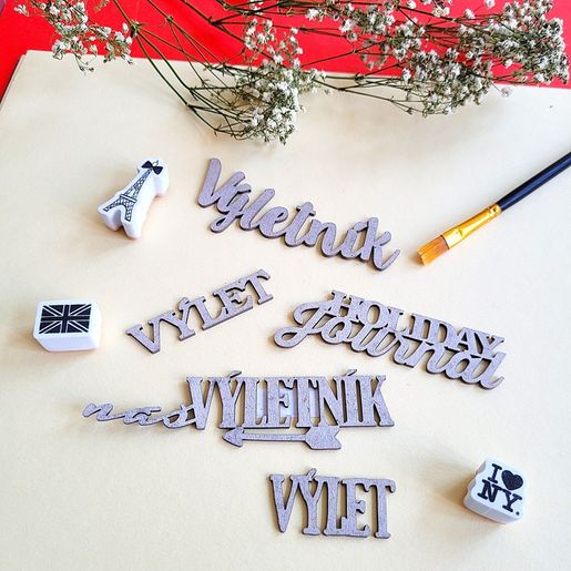 Kartonový výsek, 7,3x2 cm - Výlet 2