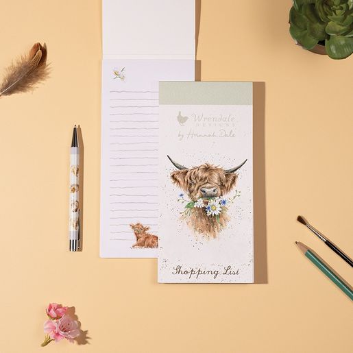 Nákupní seznam s magnetem Wrendale Designs "Daisy Coo" - Kráva