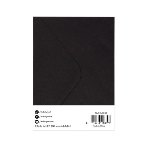 Přání a obálky Studio Light, A6, 10 ks - černé