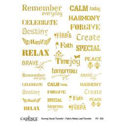 Transferový obrázek na textil Cadence, A3 - Zlaté nápisy 2