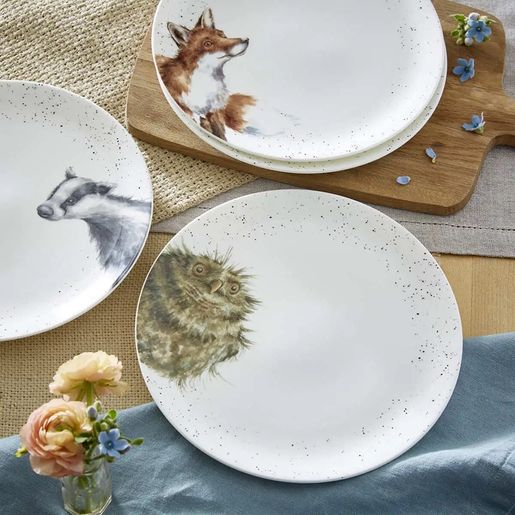 Jídelní porcelánové talíře Wrendale Designs, 4 ks - Lesní zvířata