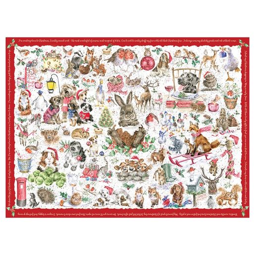 Puzzle Wrendale Designs "Country Set Christmas", 1000 dílků - Vánoční