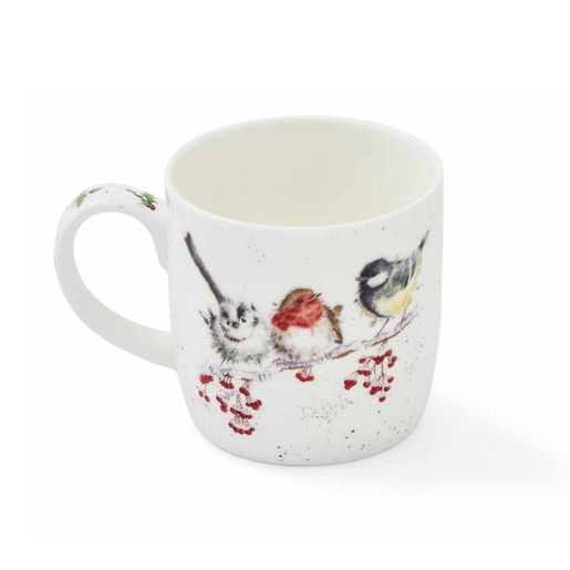 Vánoční porcelánový hrnek Wrendale Designs "One Snowy Day", 0,31 l - Ptáčci