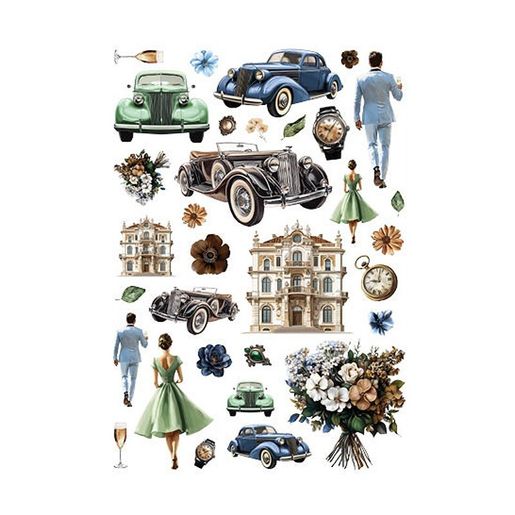 Papírové výseky Studio Light "Oldtimer Chique", 34 ks - Luxusní vintage