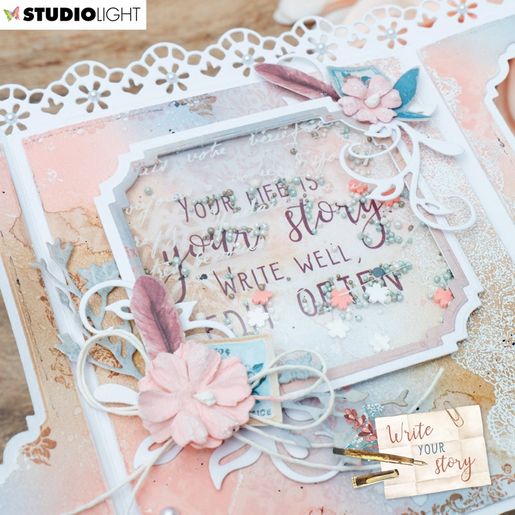 Acetátová fólie Studio Light "Write Your Story", 6 ks - Retro písmo