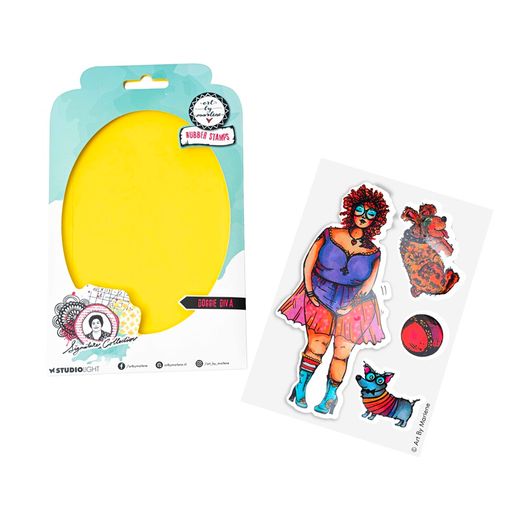 Razítka Studio Light "Signature Collection“, 4 ks - Panička a pejsci