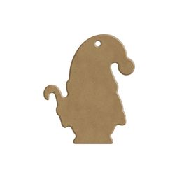 Dřevěný výřez k dekoraci Gomille, závěsný, 7x8 cm - Vánoční skřítek