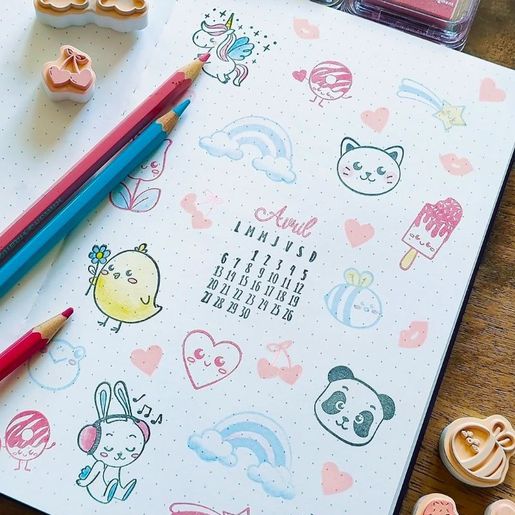 Dětská razítka Aladine Stampo Funny, 17 ks - Kawaii