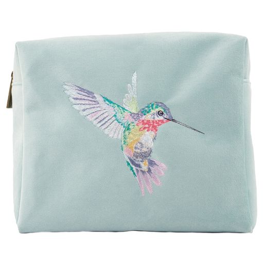 Vyšívaná kosmetická taška Wrendale Designs "Wisteria Wishes", velká - Kolibřík