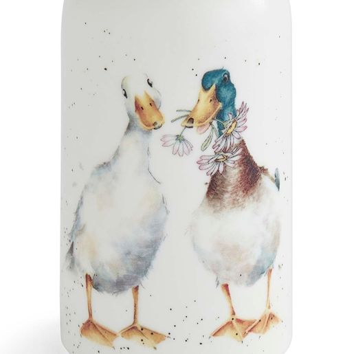 Porcelánové vázy Wrendale Designs, 3 ks - Střízlík, kachny, oslík