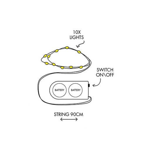Vánoční světelný řetěz Studio Light, 90 cm - 10 LED světel