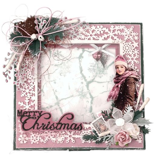 Acetátová fólie Studio Light "Christmas Blush“, 6 ks - Bílé a mátové Vánoce