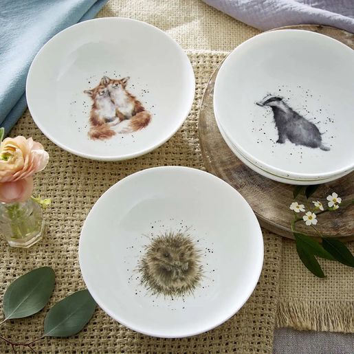 Snídaňové porcelánové misky Wrendale Designs, 4 ks - Lesní zvířata