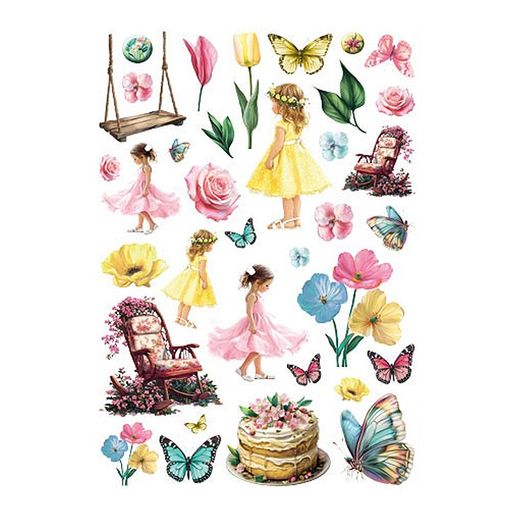 Papírové výseky Studio Light "Fluttering Flowers", 35 ks - Květy a motýli