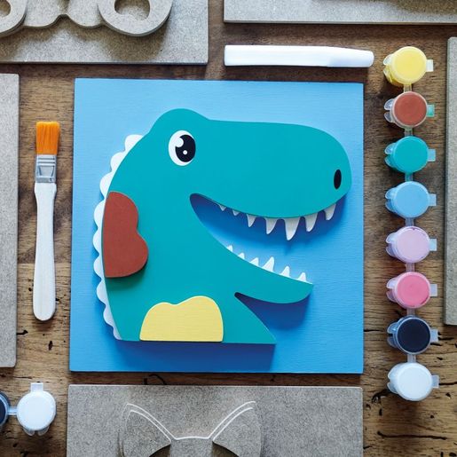 Dřevěný obrázek k dotvoření Aladine - Dinosaurus