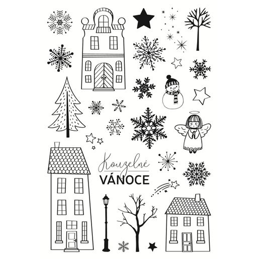 Razítka Aladine Stampo Art, 29 ks - Kouzelné domečky