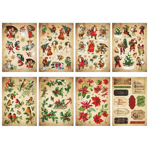 Blok s papírovými výseky Studio Light "Vintage Christmas", A5, 20 l. - Vánoční nostalgie