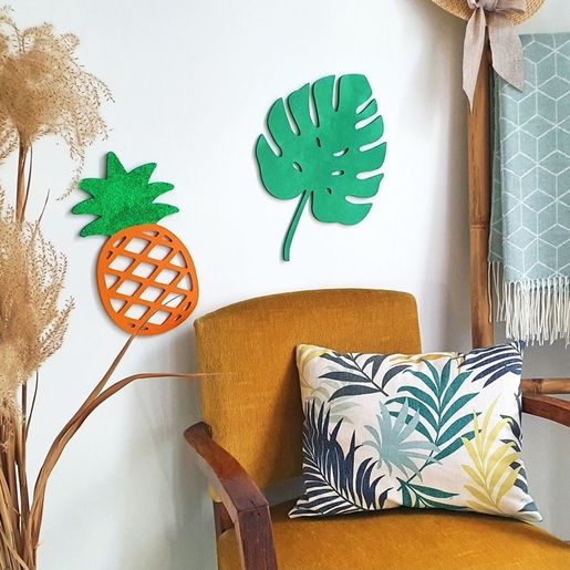 Dřevěný výřez k dekoraci Gomille, 25,7x21,9 cm - Ananas, obrys