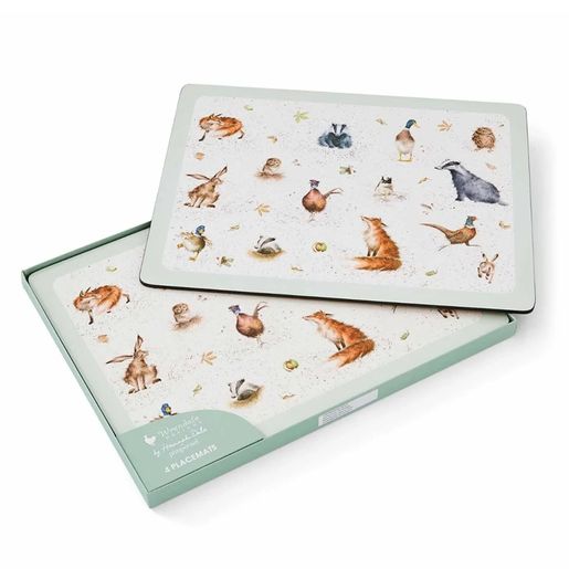 Korkové prostírání Wrendale Designs, 4 ks - Lesní zvířata