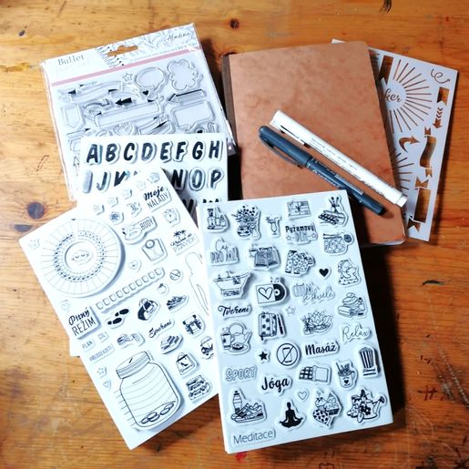 Diářová razítka Aladine Stampo Bullet Journal, 36 ks - Relax