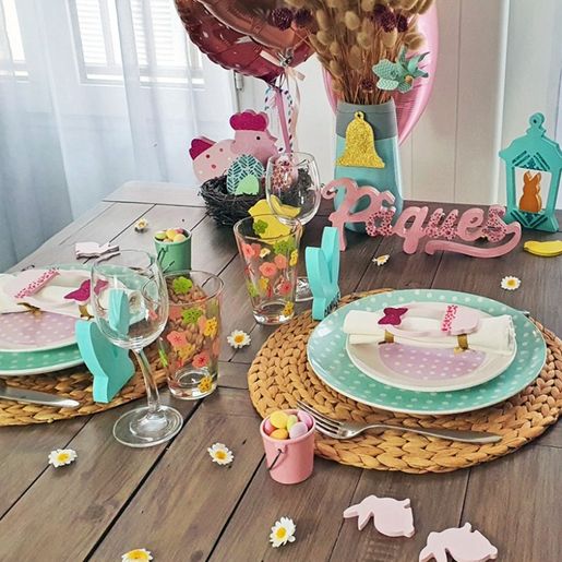 Dřevěný výřez k dekoraci Gomille, 5x6 cm - Králíček