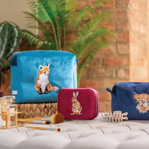 Vyšívané cestovní pouzdro na šperky Wrendale Designs "Golden Hour" - Zajíc