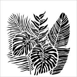 Šablona TCW - Tropical Fronds - VYBERTE VELIKOST