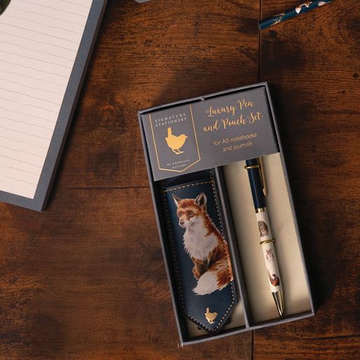 Luxusní kuličkové pero s pouzdrem Wrendale Designs - Lesní zvířata