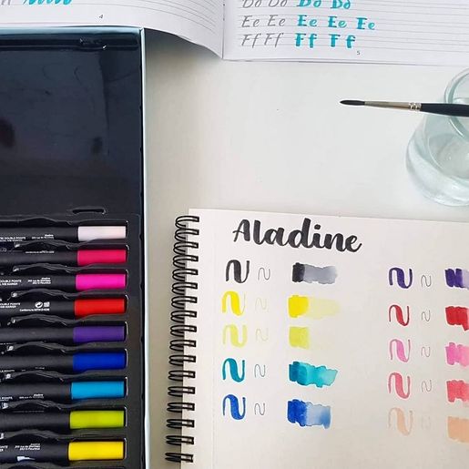 Akvarelové štětečkové fixy Aladine Izink Duo - 10 barev