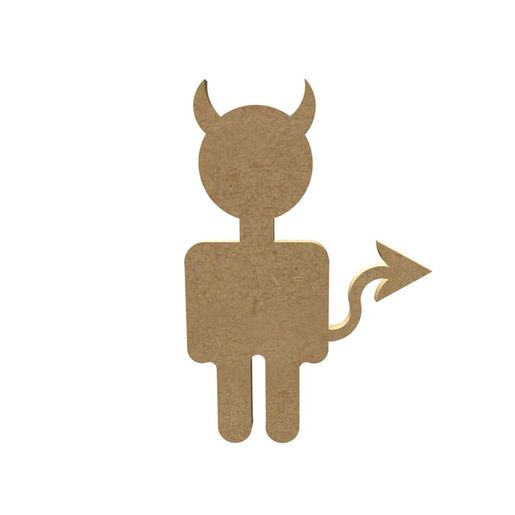 Dřevěný výřez k dekoraci Gomille, 8x12 cm - Čertík
