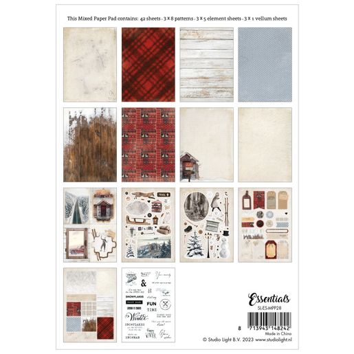 Kreativní blok Studio Light Mixed Paper Pad, A5, 42 l. - Zimní nostalgie