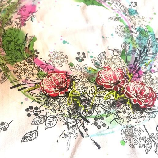 Razítka na textil Aladine Stampo Textile, 19 ks - Květiny a lístečky