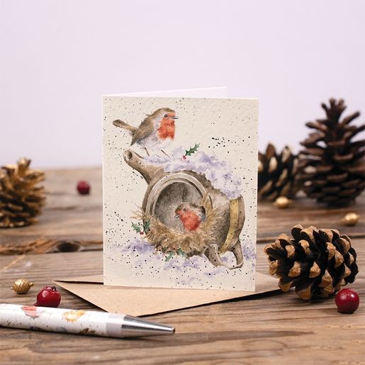 Dárková kartička Wrendale Designs "From Our Nest To Yours" - Červenky, vánoční