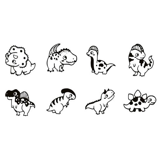 Dětská dřevěná razítka Aladine  Stampo Bambino, 8 ks - Dinosauři