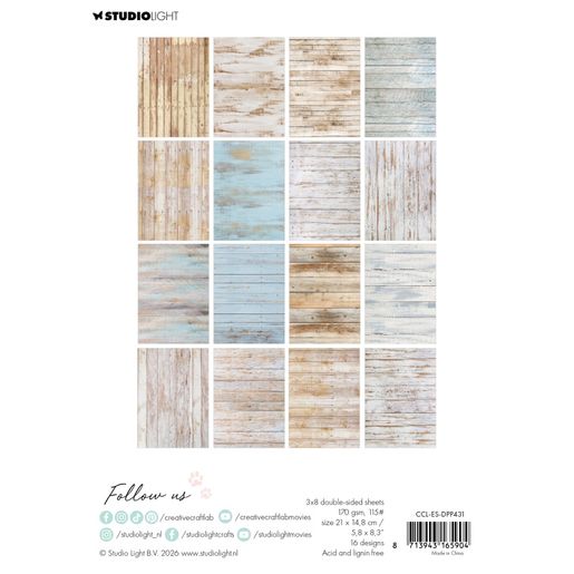 Blok podkladových papírů Studio Light A5, 24 l. - Staré dřevo