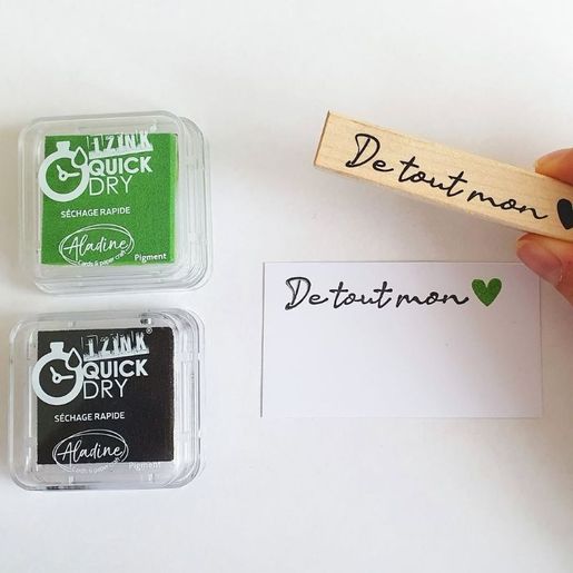 Razítkovací polštářek Aladine Izink Quick Dry - noir, černý