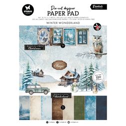 Kreativní blok s výseky Studio Light "Winter Wonderland", A4, 28 l. - Zima se zvířátky