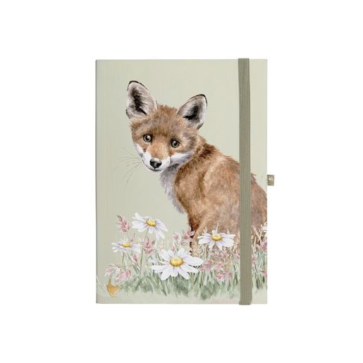 Luxusní zápisník Wrendale Designs "The Waiting Game", A5, linkovaný - Liška