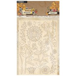 Dřevěné výřezy k dekoraci Studio Light "Sweet Bee Memories" - Včelí louka