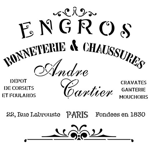 Šablona Cadence, 25x25 cm - Punčochové zboží a obuv