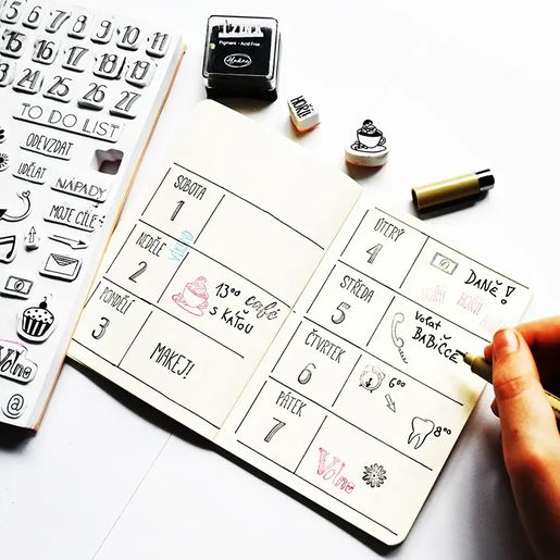 Razítkovací polštářky Aladine Stampo Bullet Journal, 10 ks