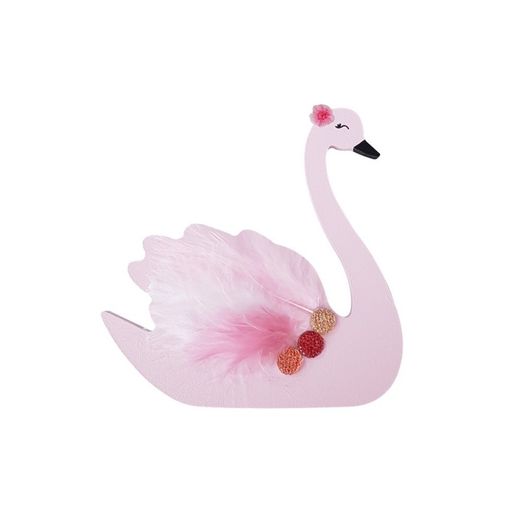 Dřevěný výřez k dekoraci Gomille, 12x12 cm - Labuť