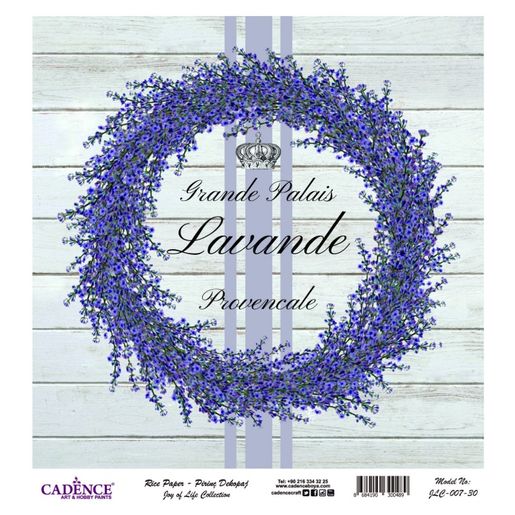 Rýžový papír Cadence, 30x30 cm - Levandulový věnec