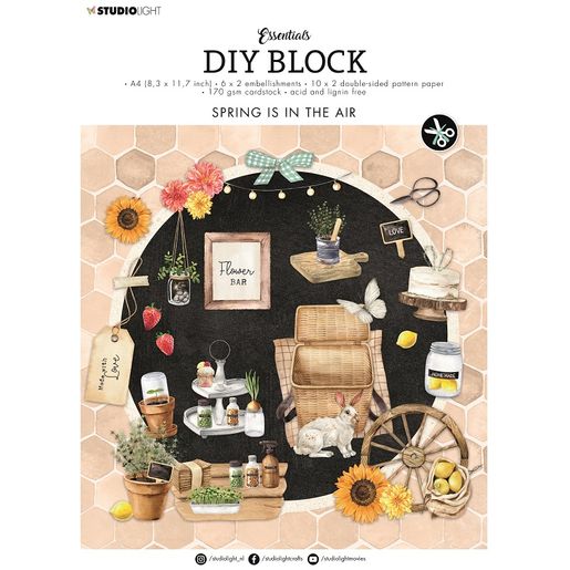 DIY Blok s výseky Studio Light, A4, 32 l. - Spring is in the Air